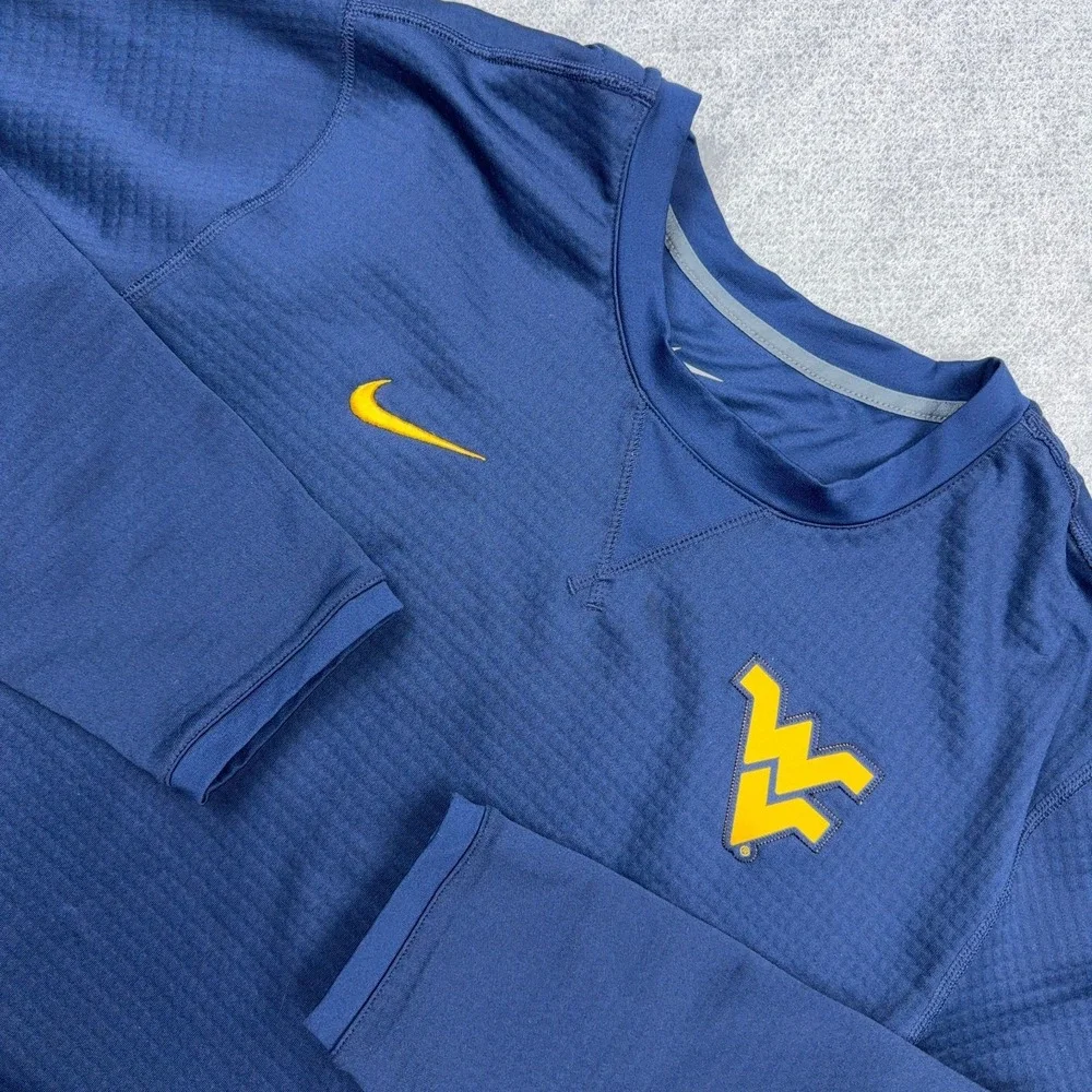 West Virginia Mountaineers Sweatshirt Men XL Nike Crewneck WVU Micro Fleece Tech